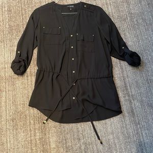 Tunic blouse tie waist